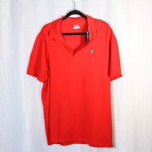 NWT Men's Fila Size XXL Red Peruvian Cotton short sleeve polo